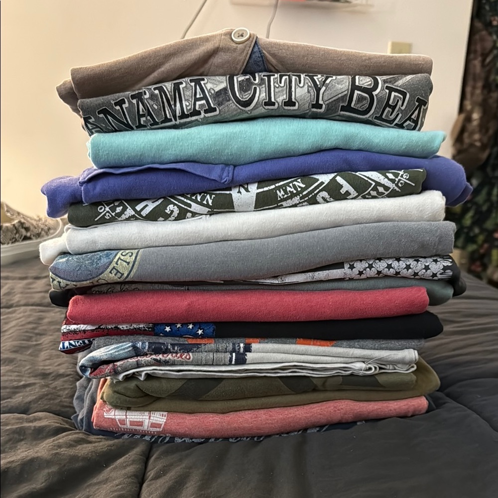 Men’s Size Medium Colorful Graphic T-Shirt Bundle- 14 shirts
